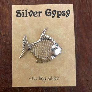 Sterling Silver Fish Pendant. NWT